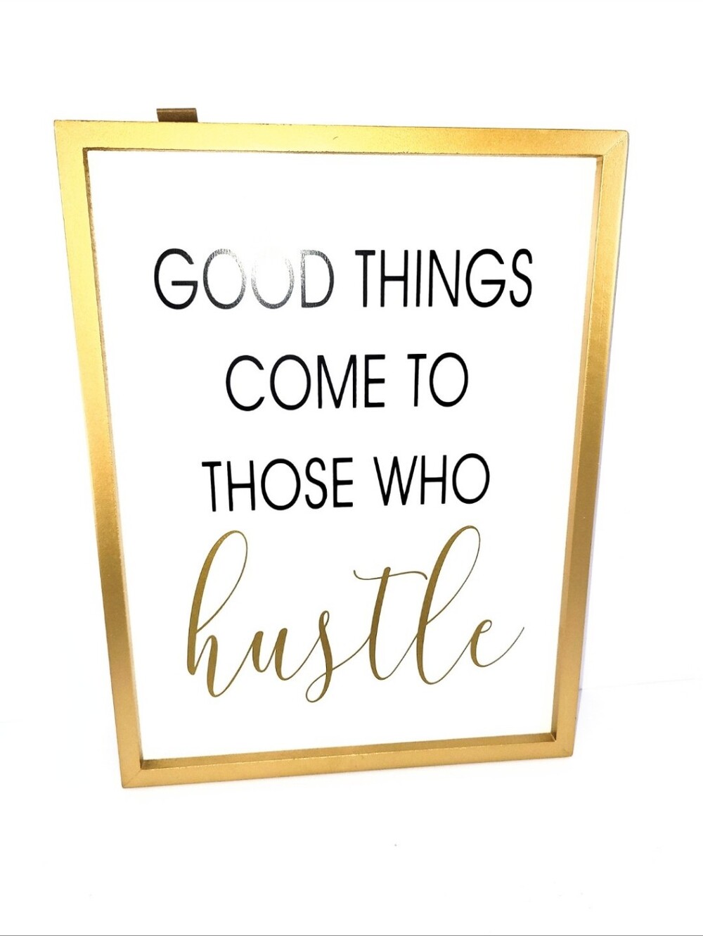 NWT Gold Framed Inspirational Wall Decor Hanging Wall Art Girl Bosd Theme